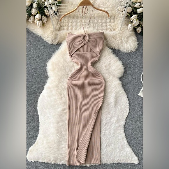 Shop Luna B Cut Out Halter Dress - Picture 2 of 8